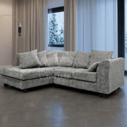 Furnishings For Less UK Monaco Chenille Fabric 3 To 4 Seater L Shaped Corner Sofa  Light Grey Left Hand Facing - thumbnail 3