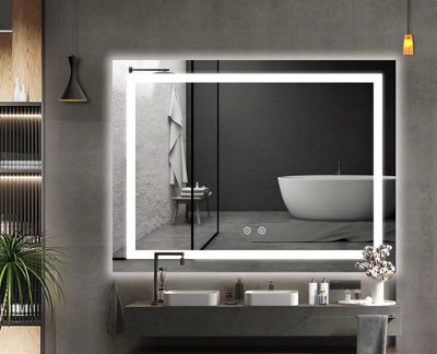 Belofay 500 X 700mm Led Illuminated Bathroom Mirror With Touch Sensor, Wall Mounted, Cool White Light - image 1