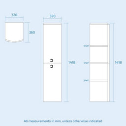 Nes Home Matte Grey 600mm Freestanding Basin Vanity Unit & Wall Bathroom Storage - thumbnail 7