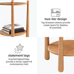 MH London Pablo Side Table Solid Wood Bedside Table For Living Room And Bedroom - thumbnail 6