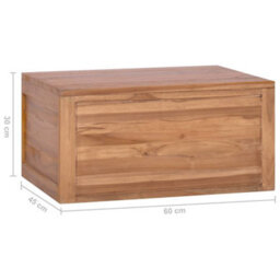 Berkfield Wall-Mounted Bathroom Cabinet 60X45X30 Cm Solid Teak Wood - thumbnail 9