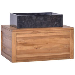 Berkfield Wall-Mounted Bathroom Cabinet 60X45X30 Cm Solid Teak Wood - thumbnail 8