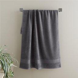 Catherine Lansfield Anti-Bacterial Cotton 50X85Cm Hand Towel Charcoal Grey