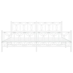 Berkfield Metal Bed Frame Without Mattress With Footboard White 200X200Cm - thumbnail 4