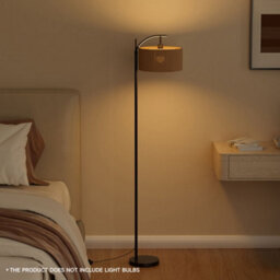 Thehotsale Vintage Rattan Lampshade Floor Lamp With Foot Switch 160Cm H - thumbnail 2