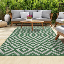 Homeart Outdoor Rugs Easy Cleaning Area Rugs For Balcony,garden,picnic,uv Weather Resistant Green Cream, 200 X 290 Cm