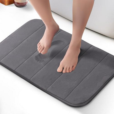 Keplin 60X90Cm Memory Foam Bath Mat Ultra Soft, Highly Absorbent, Non Slip, Machine Washable, Dark Grey - image 1