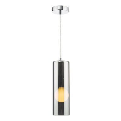 DAR Diaz Pendant Smoked Glass And Polished Chrome - image 1