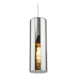 DAR Diaz Pendant Smoked Glass And Polished Chrome - thumbnail 3