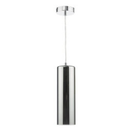 DAR Diaz Pendant Smoked Glass And Polished Chrome - thumbnail 2