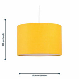 Set Of 2 Modern Ochre 25Cm Ceiling Light Shade Easy Fit Lightshade Pendants - thumbnail 2
