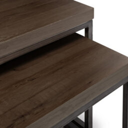 Julian Bowen Brooklyn Set Of 3 Nesting Coffee Tables, Dark Oak, Wood Top, Metal Base, Height: 45 X Width: 120 X Depth: 60Cm - thumbnail 3