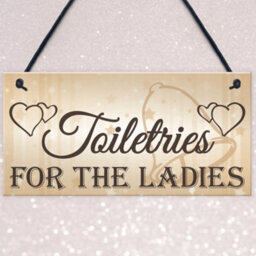 Red Ocean Shabby  Chic Wedding Sign Toiletries For Ladies Bride Plaque Bridesmaid Gift Wedding Registry Gift List - thumbnail 3