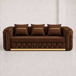 Ambassador Chesterfield Sofa Brown 3 Seater
