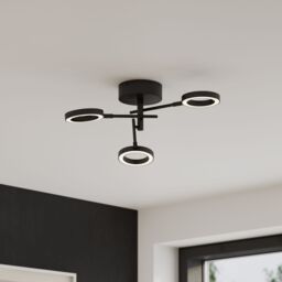 GoodHome Taphao Cyber Matt Metal & Plastic Black 3 Lamp Led Circular Ceiling Light - thumbnail 2