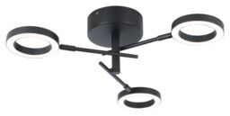 GoodHome Taphao Cyber Matt Metal & Plastic Black 3 Lamp Led Circular Ceiling Light - thumbnail 5