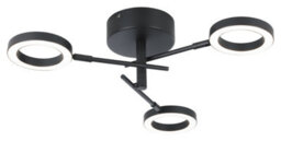 GoodHome Taphao Cyber Matt Metal & Plastic Black 3 Lamp Led Circular Ceiling Light - thumbnail 1