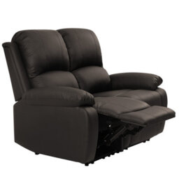 Comfy Living Reclining Faux Leather Sofa In Brown 2 Piece - thumbnail 2
