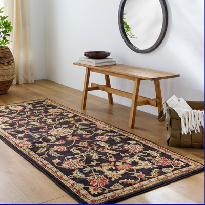 Livabliss Riley-Vintage Black Brown Beige Traditional Boho Living Dining Bedroom Rug 80 X 220 Cm Easy Care, Non Shedding - image 1