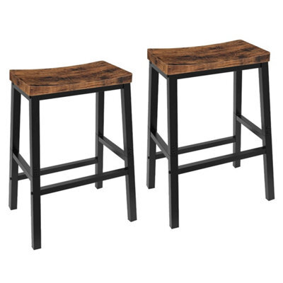 Set Of 2 Bar Stools With Footrests - image 1