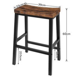 Set Of 2 Bar Stools With Footrests - thumbnail 2