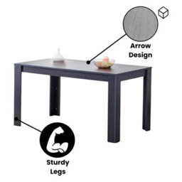 Kosy Koala Arrow Charcoal Dining Table Set With 6 Grey Velvet Chairs Dining Room Furniture - thumbnail 5