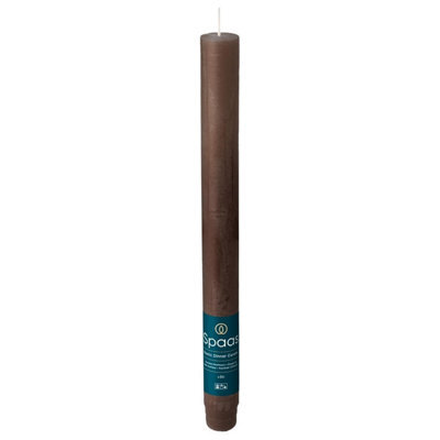 Spaas Pack Of 12 Rustic Unscented Dinner Candles 25Cm - Dark Brown - image 1
