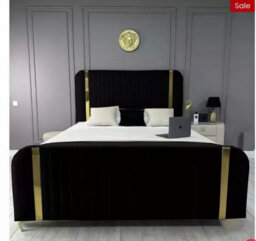 Stratus Interiors Allegra Gold Panel Bed - Premium Gold Finish Luxury Bed Frame - Non Storage - Small Double - thumbnail 5