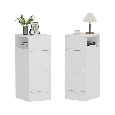 2 Pcs Bedside Table Cabinet Bedroom Furniture Storage Nightstand Shelf - image 1