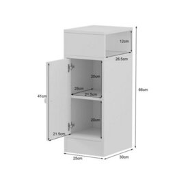 2 Pcs Bedside Table Cabinet Bedroom Furniture Storage Nightstand Shelf - thumbnail 2