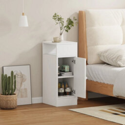 2 Pcs Bedside Table Cabinet Bedroom Furniture Storage Nightstand Shelf - thumbnail 6
