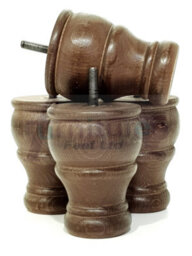 L&F 4X Wooden Bun Feet Antique Mahogany Stain Replacement Furniture Legs Sofas Chairs Footstools M8 Cwc802 - thumbnail 4
