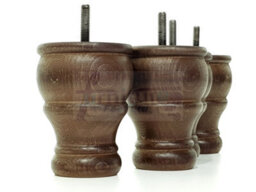 L&F 4X Wooden Bun Feet Antique Mahogany Stain Replacement Furniture Legs Sofas Chairs Footstools M8 Cwc802 - thumbnail 6