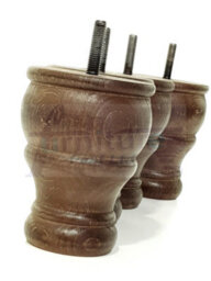 L&F 4X Wooden Bun Feet Antique Mahogany Stain Replacement Furniture Legs Sofas Chairs Footstools M8 Cwc802 - thumbnail 7