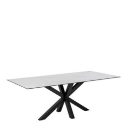 Wyld Haus Perth 200Cm White Ceramic Dining Table With Industrial Black Metal Legs - thumbnail 2