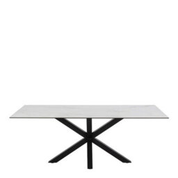 Wyld Haus Perth 200Cm White Ceramic Dining Table With Industrial Black Metal Legs - thumbnail 3