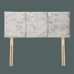 "Urban Textures Luxury 20"" High Crushed Velvet Fabric Upholstered Siera Bed Headboard - Ice White"