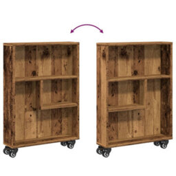 Berkfield Narrow Storage Trolley Old Wood 48X13X68 Cm Engineered Wood - thumbnail 7