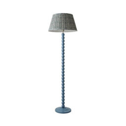 Valuelights Bobbins Pastel Blue Floor Lamp With Floral Pleated Shade - thumbnail 8