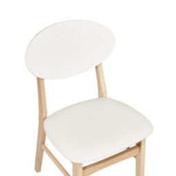 Beliani Set Of 2 Dining Chairs Amery Wood Off-White/ Light Brown - thumbnail 7