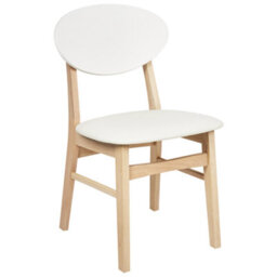Beliani Set Of 2 Dining Chairs Amery Wood Off-White/ Light Brown - thumbnail 4