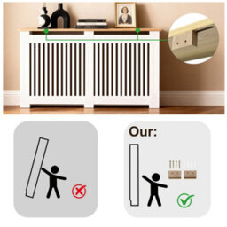 Fativo Horizontal Radiator Cover Grill Shelf Cabinet Mdf Wood Modern Traditional Furniture (H 925 X W 1520 X D 200 mm) - thumbnail 5