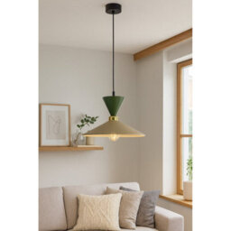 Luminosa Lighting Luminosa Amaris Dome Pendant Ceiling Light Green, Beige 1X E27 - thumbnail 2