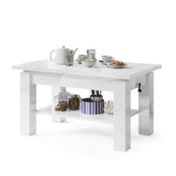 Heze Furniture Alva 2 In 1 Extending Coffee / Dining Table 110-150Cm - White Gloss - thumbnail 5