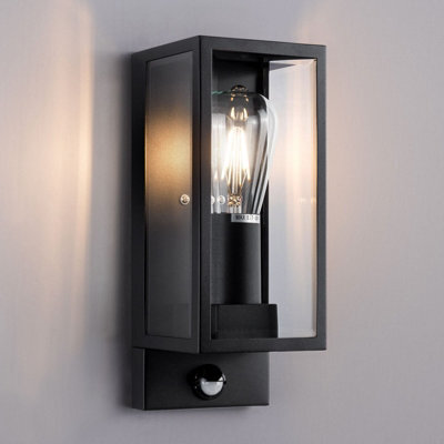 Harper Living Black Modern Clear Glass Motion Sensor Outdoor Wall Light - image 1