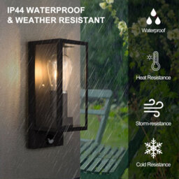 Harper Living Black Modern Clear Glass Motion Sensor Outdoor Wall Light - thumbnail 6
