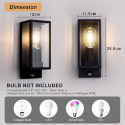 Harper Living Black Modern Clear Glass Motion Sensor Outdoor Wall Light - thumbnail 7