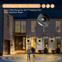 Harper Living Black Modern Clear Glass Motion Sensor Outdoor Wall Light - thumbnail 4