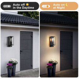 Harper Living Black Modern Clear Glass Motion Sensor Outdoor Wall Light - thumbnail 3