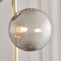 Furniturebox Uk Lazio Tree Floor Lamp With 3 Smoked Glass Globes And A Brass Base - thumbnail 5